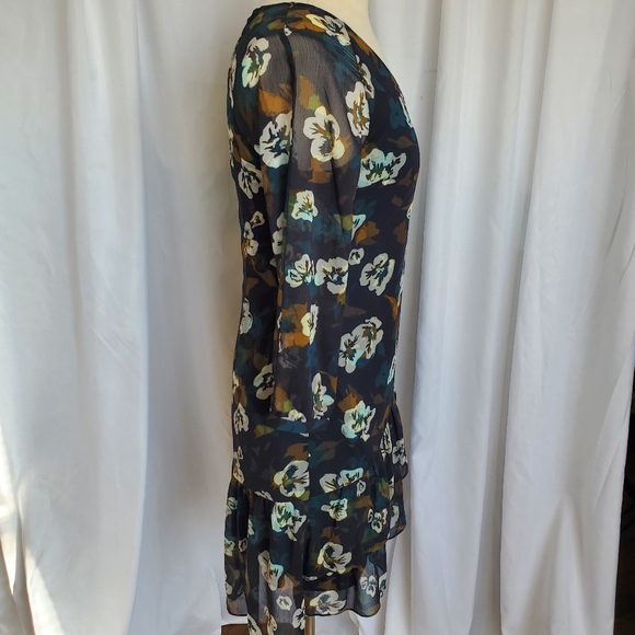 CAbi Pirouette Floral Semi Sheer Long Sleeve Tiered Dress Style 3460 Size XS - Picture 8 of 12